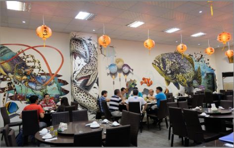 开州区海鲜餐厅墙体彩绘